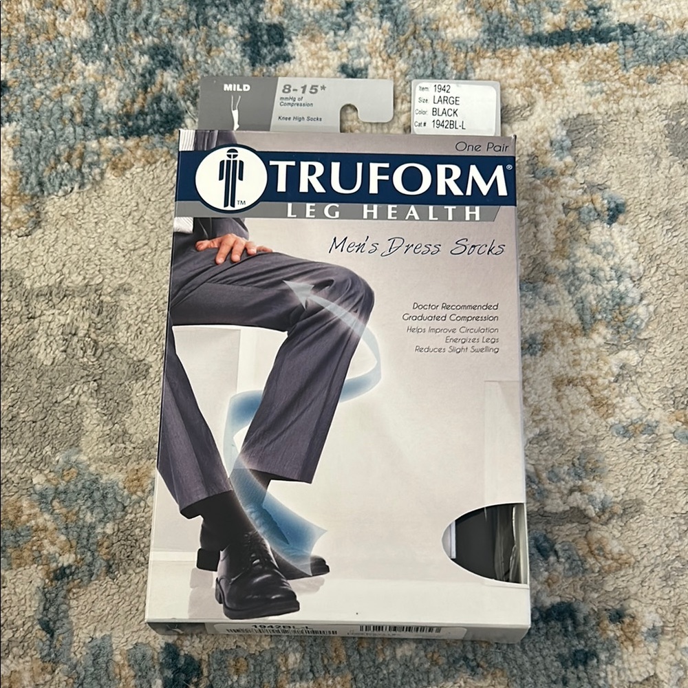 Truform Men's Black Dress Socks